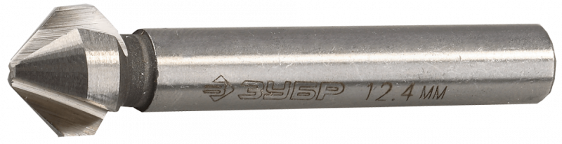 Зенкер конусный диаметр 12.4 длина 56мм сталь P6M5 для раззенковки М6 ЗУБР