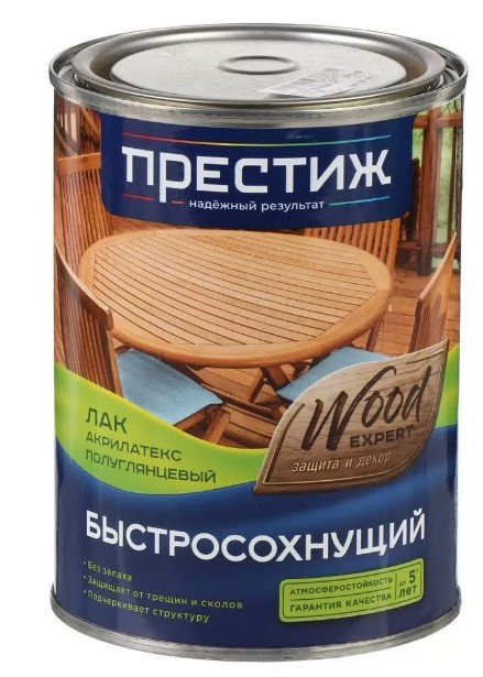 Лак акриловый для дерева бесцветный 0,9кг Престиж