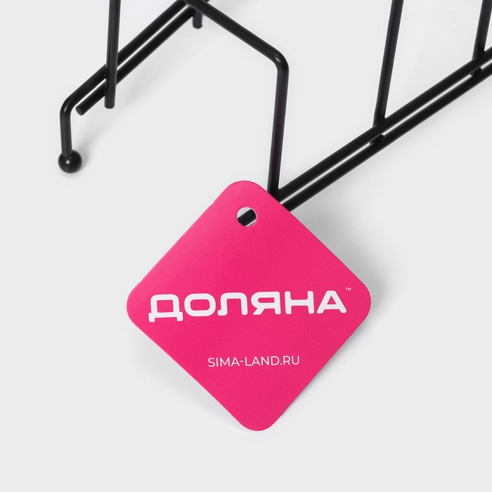 Подставка для крышек Доляна 28,5х12,5х16см черная на 5 предметов