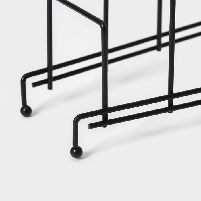 Подставка для крышек Доляна 28,5х12,5х16см черная на 5 предметов