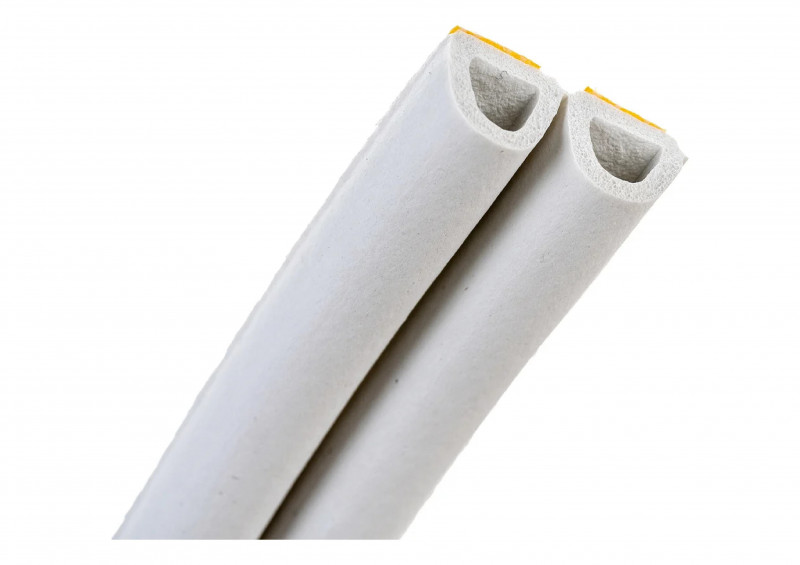 Уплотнитель бытовой резиновый WALLS D-профиль самоклеющийся белый 10м