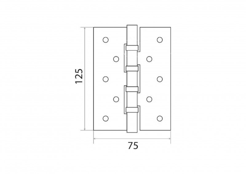 Петля универсальная 125х75х2,5 б/к TRODOS золото