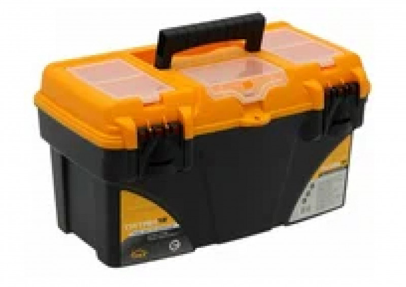 Ящик для инструментов 18" с секциями черный с желтым ТИТАН