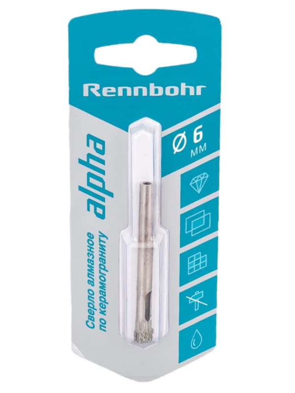 Коронка керамогр.плитка 6мм Rennboh