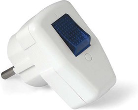 Вилка 16А 250В с выкл.с/з белая UNIVersal