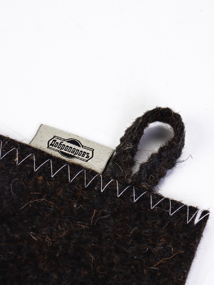 Рукавица для бани, шерсть 100% серая