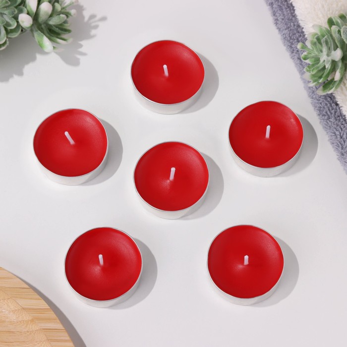 Набор чайных свечей ароматизированных в подарочной коробке, 6 шт "Гранат"