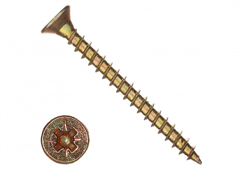 Саморез универсальный желтый цинк 6х50