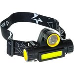 Фонарь аккумуляторный налобный XPE 3Вт СОВ 3Вт с зумом литиевый аккум. 1,2 А.ч. Космос